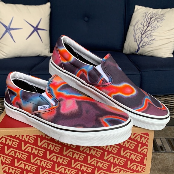 VANS CLASSIC SLIP ON DARK AURA MULTI/TRUE WHITE WM - Picture 8 of 16